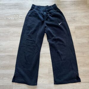 Nike High Waisted Wide Leg Sweatpants Black-Size M